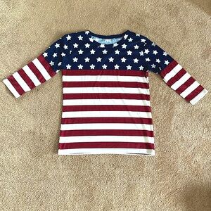 Patriotic American flag, long sleeve T-shirt